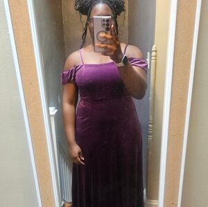 SHEIN Elegant Purple Off Shoulder Maxi Dress